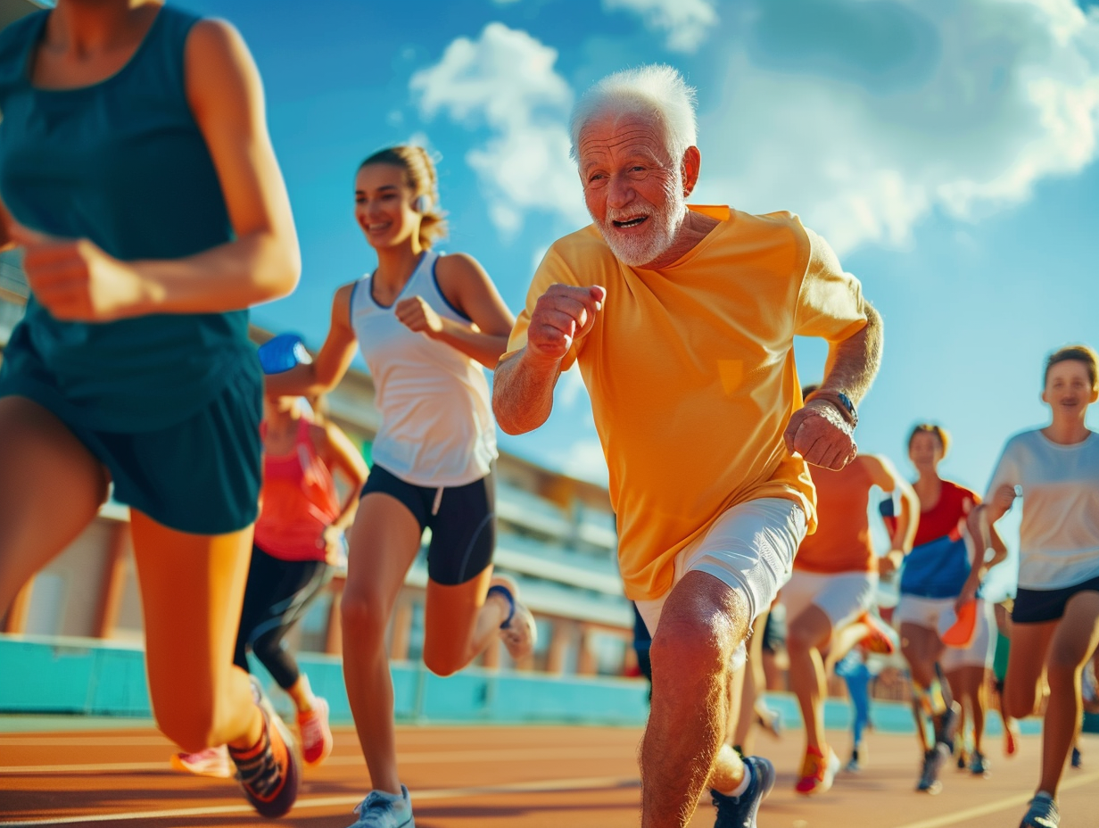 Активні люди різного віку займаються спортом